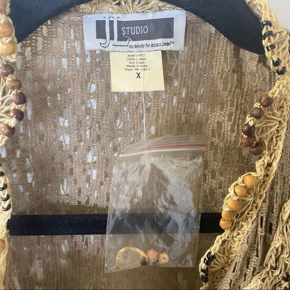 JL Studio by Jessica London Beaded Boho Vintage Vest - Picture 7 of 7